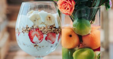 Parfait de granola con fresa y plátano - Postre