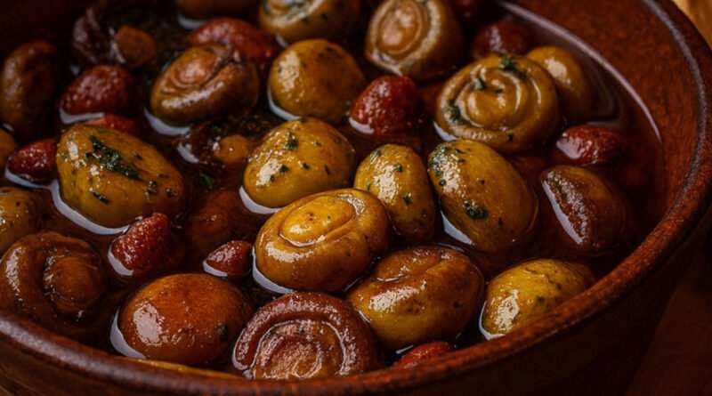 Champiñones al ajillo con chistorra: el sabor que nace del fuego