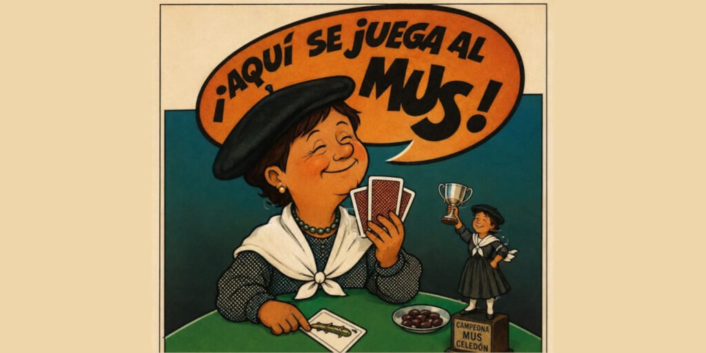La partida de la vida de Angelines, la primera mujer en proclamarse campeona del campeonato de mus de los Celedones de Oro de Álava